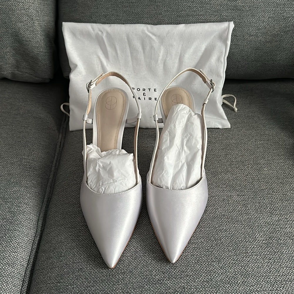 PORTE & PAIRE Satin slingback pumps